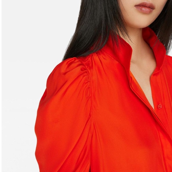 FRAME • Gillian Blouse in Red Orange - Picture 3 of 16